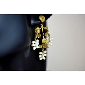 Michael Michaud Spring Birch Chandelier Earrings w/Pearls